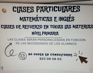 Clases particulares refuerzo matemáticas primaria