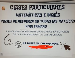 Clases particulares refuerzo matemáticas primaria