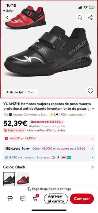Zapatillas Halterofilia Yuanzhi Negras