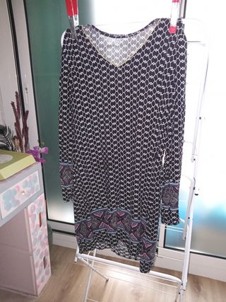 Vestido Boho Negro Multicolor