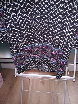 Vestido Boho Negro Multicolor