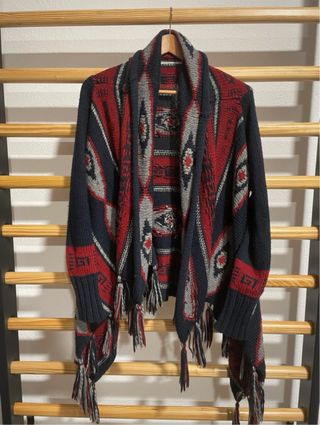 Cárdigan Zara con flecos y estampado