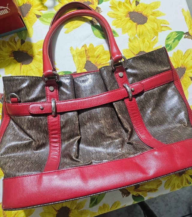 Borsa Pollini marrone e rossa