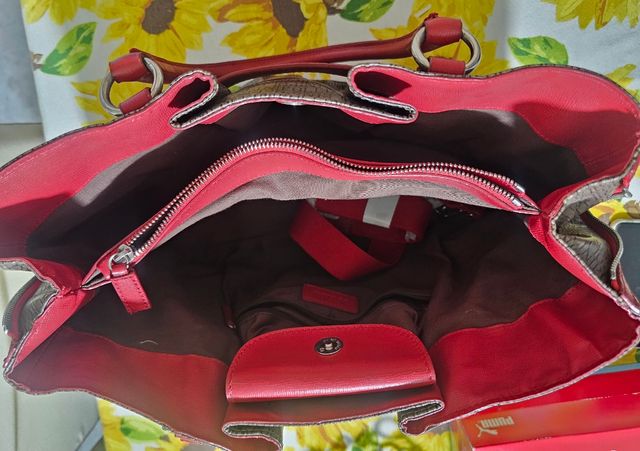 Borsa Pollini marrone e rossa