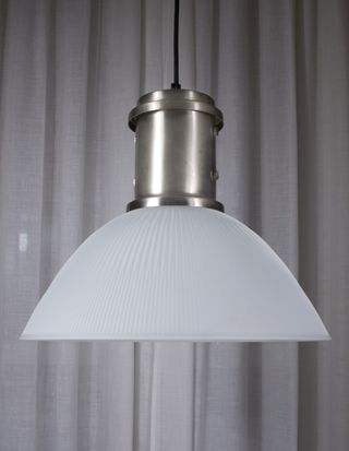Lampada sospesa Rossini nichel e vetro 40cm