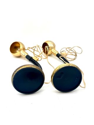 Coppia lampade vintage ottone anni 60/70 stelo flessibile funzionanti