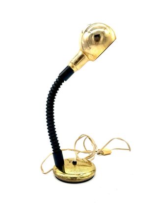 Coppia lampade vintage ottone anni 60/70 stelo flessibile funzionanti