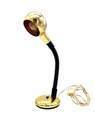 Coppia lampade vintage ottone anni 60/70 stelo flessibile funzionanti