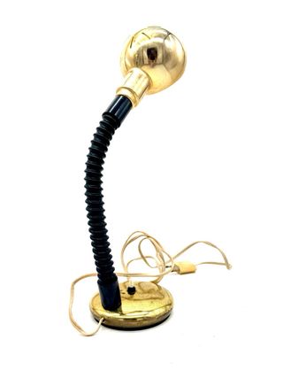 Coppia lampade vintage ottone anni 60/70 stelo flessibile funzionanti