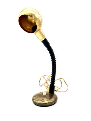 Coppia lampade vintage ottone anni 60/70 stelo flessibile funzionanti