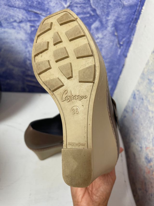 Zapatos Castañer Cuña Ante Marrón
