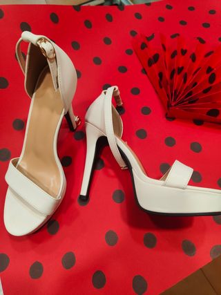 Zapatos de fiesta tacón fino blanco n°36