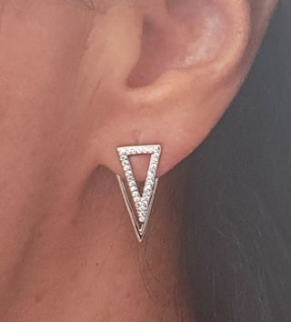 Pendientes Plata Triángulo Brillantes