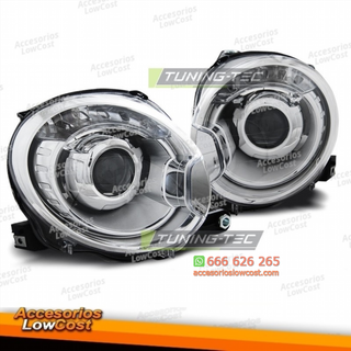 FAROS FIAT 500 07-15 CROMADO