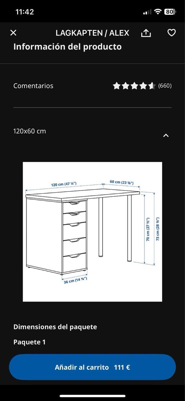 Escritorio Blanco con Cajonera