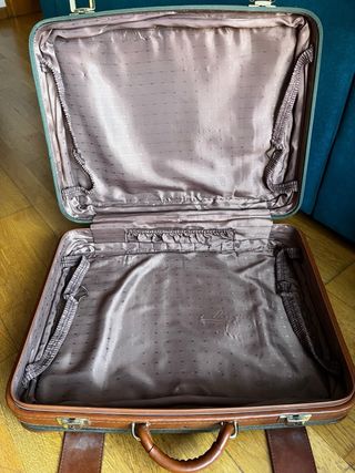 Maleta Vintage Samsonite Verde y Marrón con fuelle