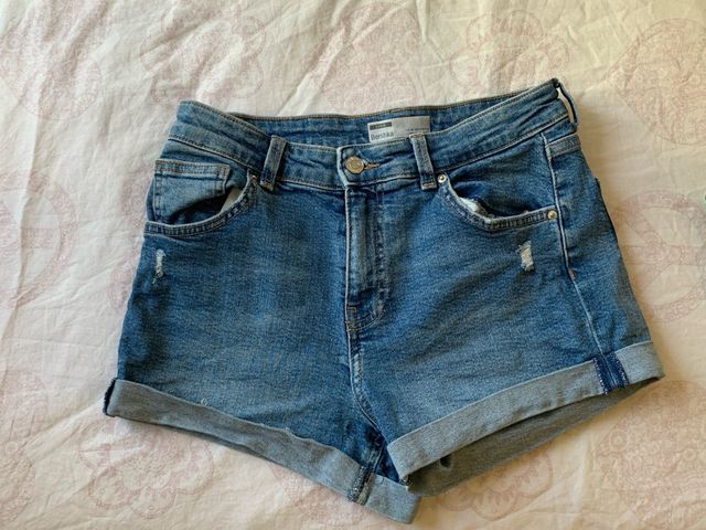 Shorts vaqueros Bershka azules