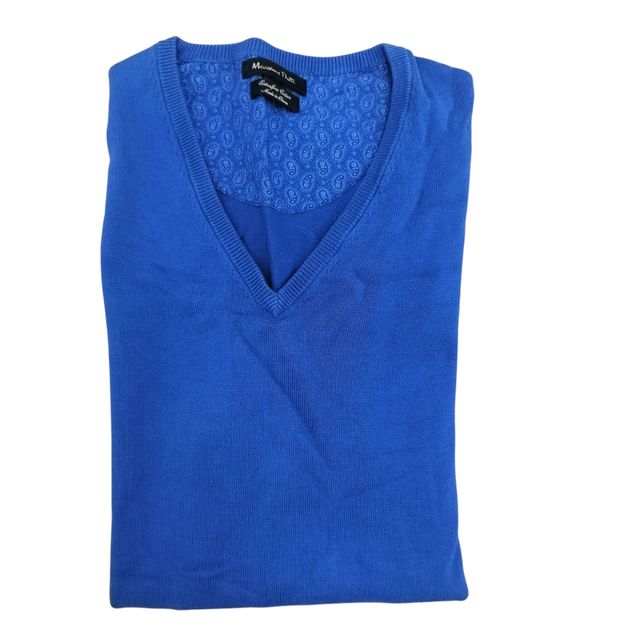 Maglione Massimo Dutti Blu Scollo V Cotone M