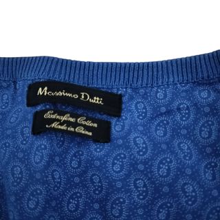 Maglione Massimo Dutti Blu Scollo V Cotone M