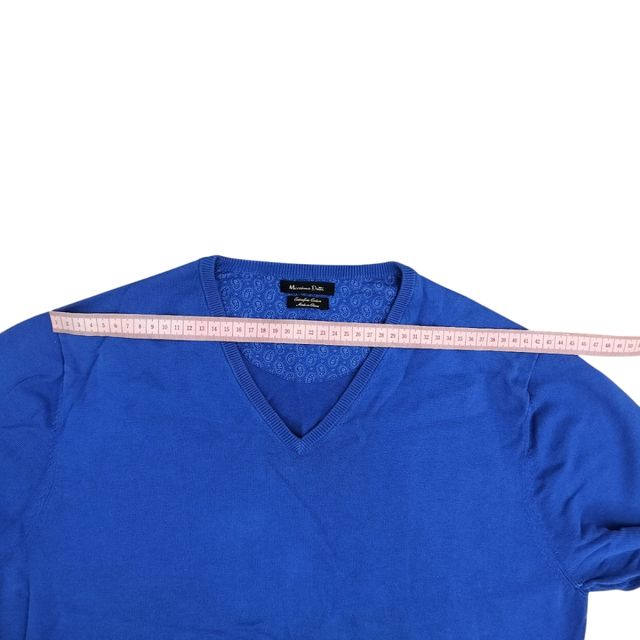 Maglione Massimo Dutti Blu Scollo V Cotone M