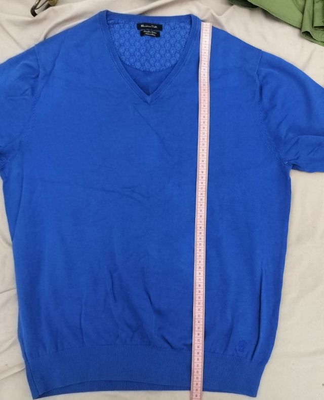 Maglione Massimo Dutti Blu Scollo V Cotone M