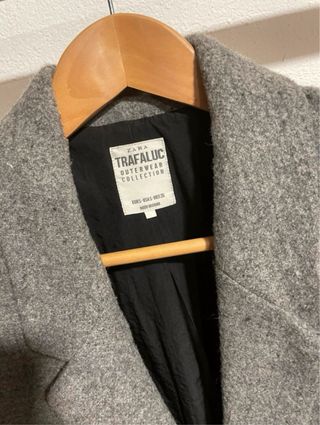 Abrigo paño gris TRAFALUC
