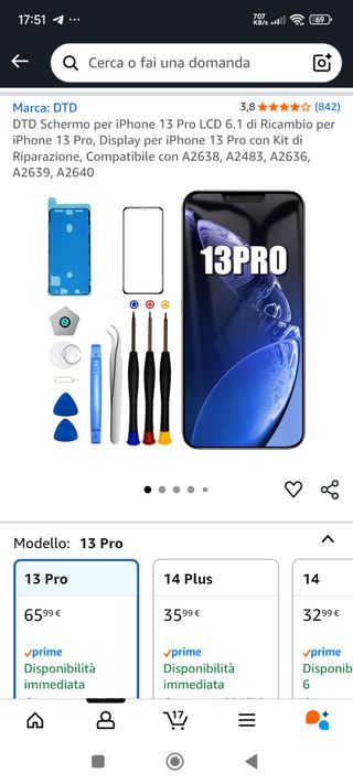 3 Schermi Ricambio iPhone DTD