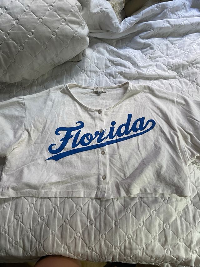 Camiseta corta Florida blanca