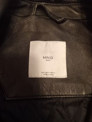 Cazadora de cuero Mango negra