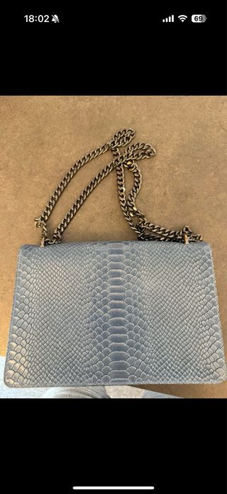 Borsa a tracolla blu e grigia