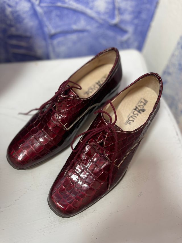 Zapatos de piel Pegasus mujer rojos