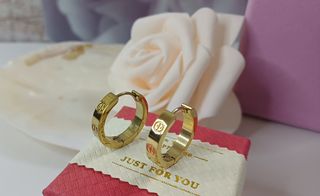 Pendientes Aro Amor Chapado Oro 18k