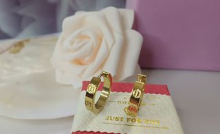 Pendientes Aro Amor Chapado Oro 18k