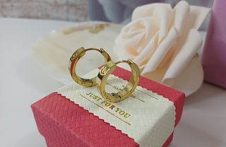 Pendientes Aro Amor Chapado Oro 18k