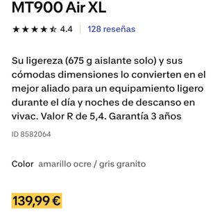 Esterilla de trekking SIMOND MT 900 Air
