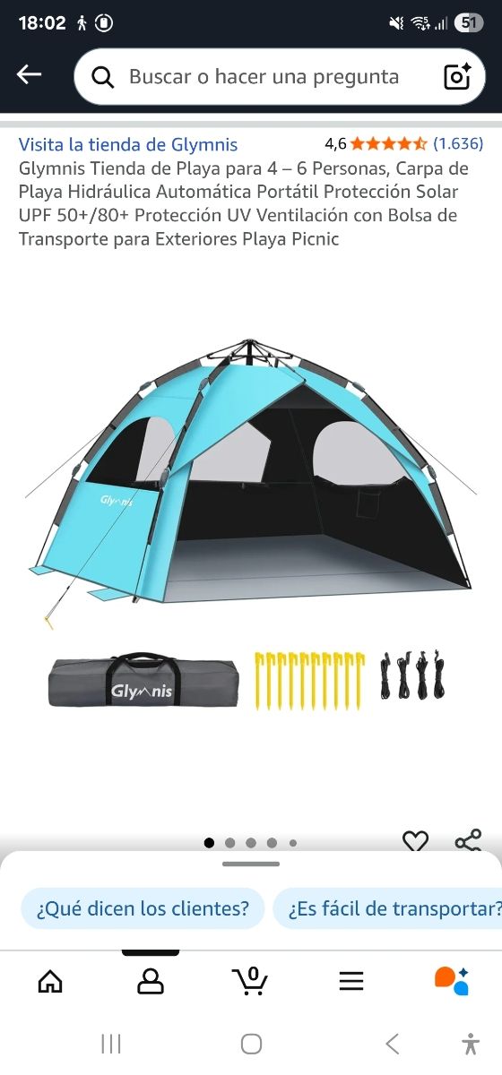 Tienda carpa para playa