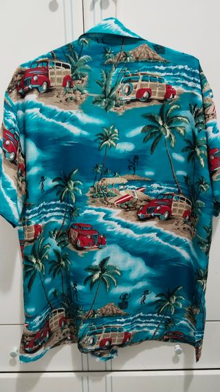 Camisa Hawaiana Estampada Playa Coches