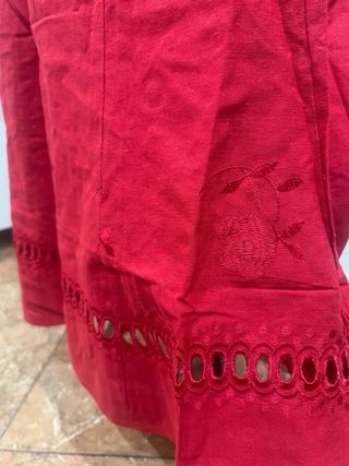 CONJUNTO DE FALDA Y BLUSA ROJO T.42