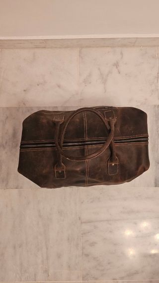 Bolsa de viaje de cuero marrón
