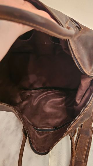 Bolsa de viaje de cuero marrón