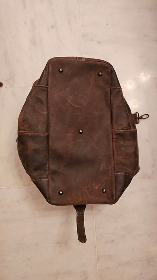Bolsa de viaje de cuero marrón