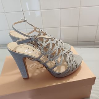 Sandali Diva's tacco 12 argento n.37