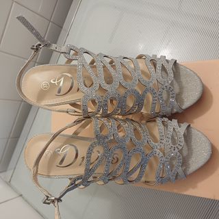 Sandali Diva's tacco 12 argento n.37