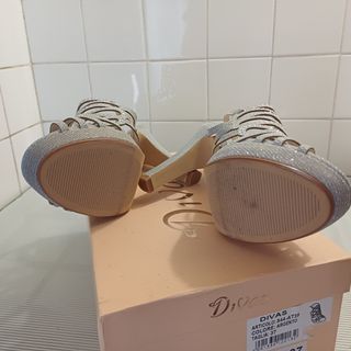 Sandali Diva's tacco 12 argento n.37
