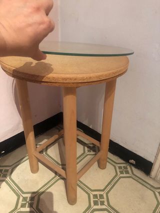 1 Mesas Camilla Pequeñas con Faldas y Cristal