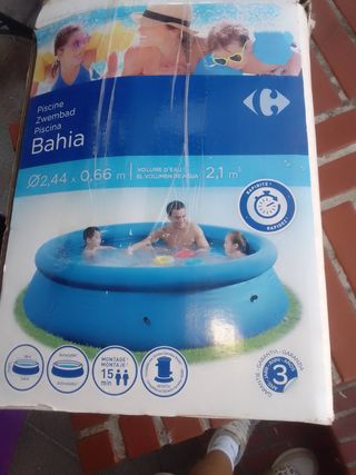 Piscina hinchable Carrefour Bahia 2,44m por 15 neg