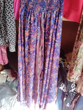 Falda pantalón seda multicolor