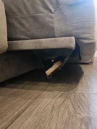 Sofá reclinable gris grande con chaiselongue