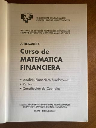 Curso de Matemática Financiera
