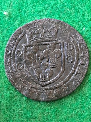 Jeton francés medieval flor de lis
